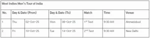 West Indies Mens Tour of India West Indies Men’s Tour of India